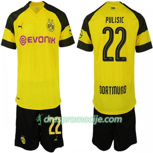 Borussia Dortmund Dres PULISIC 22 Dječji Domaći 2018/19 Kratkih Rukava Borussia Dortmund Dres PULISIC 22 Dječji Domaći 2018/19 Kratkih Rukava